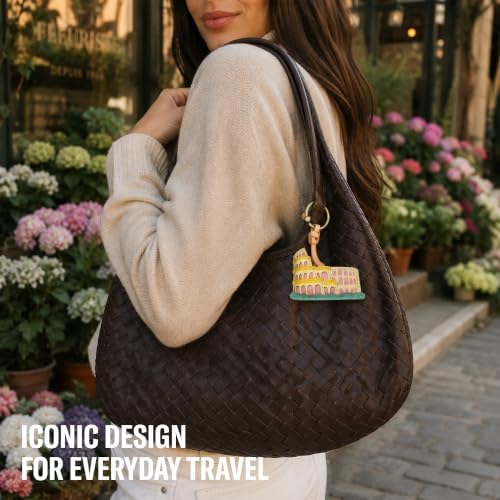 Travel Icon Leather Bag Charm - Unique Keychain Purse Charm For Handbags