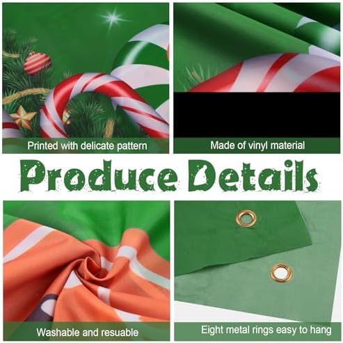 Preboun Christmas Candy Garage Door Decoration Merry Christmas Door Banner - Image 3