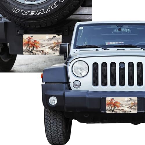 Autumn Sun Ink Painting Front License Plate 6" * 12" for Women