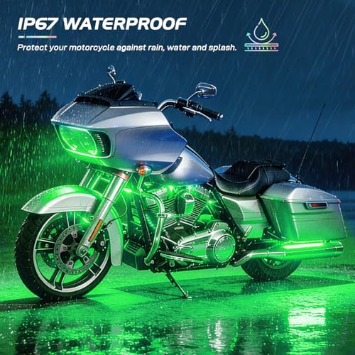 Nilight 18PCS Motorcycle RGB LED Light Kits with RF Wireless Remote