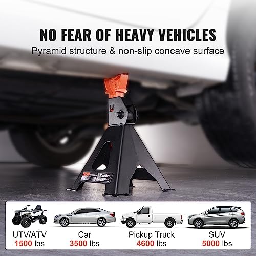 VEVOR Jack Stands 3 Ton (6,000 lbs) Capacity Car Jack Stands 1 Pair