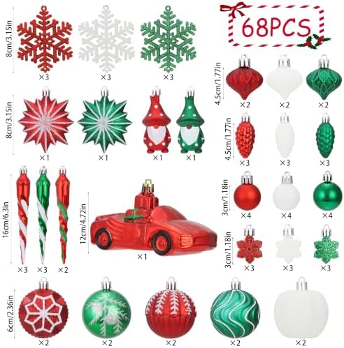 Red Green White Fall Christmas Ornaments for Tree Thanksgiving Decorations - Image 3