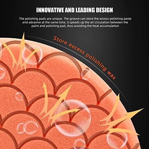 Buffing Polishing Pads, 7Pc 6.5 Inch Face for 6Inch 150mm Backing Plate Compound Buffing Sponge Pads Cutting Polishing Pad Kit for Car Buffer Polisher Compounding, Polishing and Waxing -PPTYS6SET - Image 4
