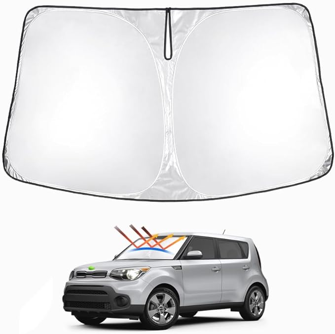 T TGBROS Windshield Sun Shade for Kia Soul 2020-2025 Accessories Foldable Sun by TTGBROS
