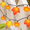 Fall Decor - 12Ft 20 LED Maple Leaf Pumpkin String Lights Plug in, 3D Fall String Lights Orange Yellow Leaves & Pumpkin Lights for Indoor Outdoor Home Autumn Decor & Thanksgiving Decorations, 0.07W by SOTOPOO