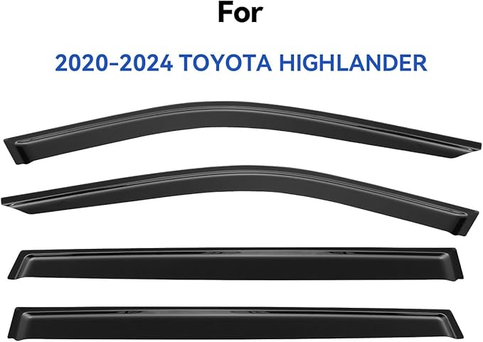 Window Visors Rain Guards for 2020-2025 Toyota Highlander, Out-Channel Window - Image 2
