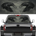 Mysterious Crow Bird Truck Rear Window Graphic Decals, Vintage Black Animal Retro Pickup Car Window Stickers Truck Back Window Film Decal for Trucks SUV 66 x 22 inch