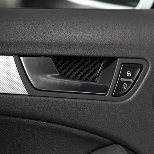 Car Inner Door Bowl Decals for Audi A4 Q5 S4 RS4 2009 2010 2011 2012 2013 2014 2015 2016 Accessories Carbon Fiber Interior Stickers