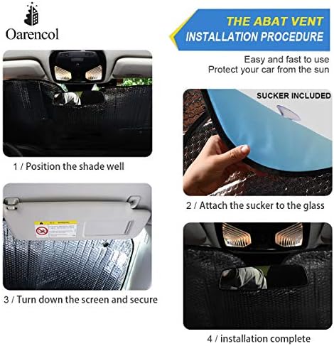 Butterfly Daisy Car Windshield Sun Shade Blue Hydrangea Yellow Flowers Foldable UV Ray Sun Visor Protector Sunshade to Keep Your Vehicle Cool (55" x 27.6")
