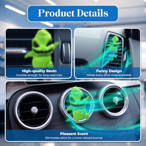 GENANY 3D Resin Spooky Nightmare Car Air Freshener Vent Clip