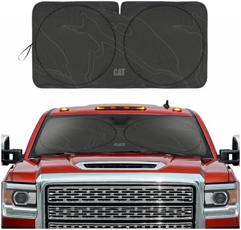 Windshield Sun Shade for GMC Sierra 3500 2015-2019, Foldable Front Window Sunshade, UV Heat Blocker, Interior Protection Sun Shield, Keeps Truck Cab Cool, Heavy-Duty Truck Accessory - Charcoal