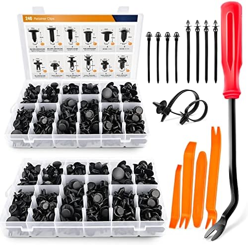GOOACC 480PCS Bumper Retainer Clips with Fastener Remover Car Plastic Rivets Push Kit -Door Trim Panel for Toyota GM Ford Honda Acura Chrysler by GOOACC
