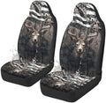Car Seat Covers 2 Pcs, Waterproof Universal Camo American Flag Deer Hunter Front Seat Protector, Easy Installation Car Interior Accessories Universal for Cars Truck SUV Van