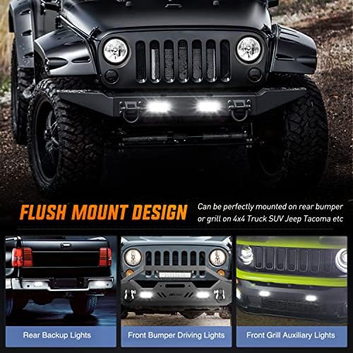 Nilight Flush Mount LED Light Pods 2PCS 6 Inch 39W Upgraded Spot Flood Combo Beam Driving Work Lighting Backup Reverse Grill Mount Lights for Offroad Truck Tractor SUV ATV UTV Golf Cart Boats