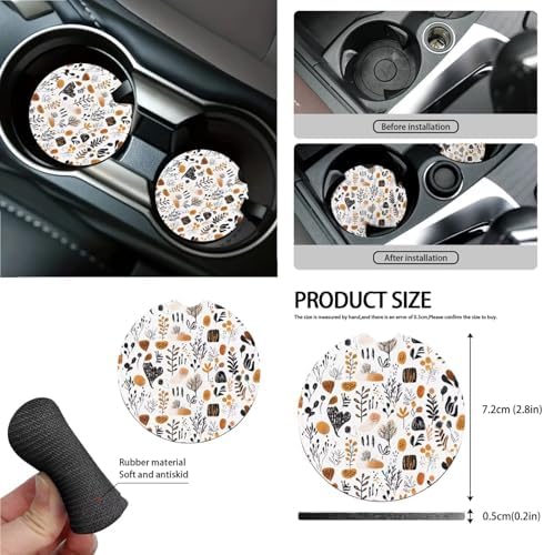 Boho Abstract Geometric Art Print 15Pcs Car Seat Cover Full Set Car Steering Wheel Cover Seat Belt Cover Trash Bin Air Vent Storage Box Front Rear View Mirror Car Cup Holder Keychain