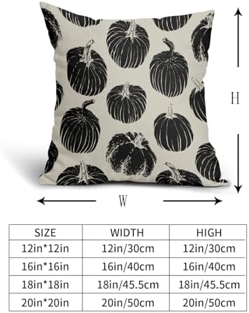 Black Pumpkin Fall Pillow Covers 18x18 Set of 2 Autumn Harvest Print Thanksgiving Decorative Throw Pillows Outdoor Farmhouse Cushion Case Seasonal Decor for Couch Sofa Bed - Image 5
