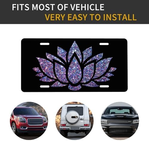 Colorful Lotus Front License Plate 6" * 12" for Women