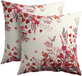 Valentines Day Pillow Covers 16x16 Set of 2 Red Heart Throw Pillow Covers Pink Butterfly Love Pillowcase Linen Decoration Farmhouse Holiday Cozy Soft Cushion Case Couch for Indoor Outdoor Home Decor by Unknown