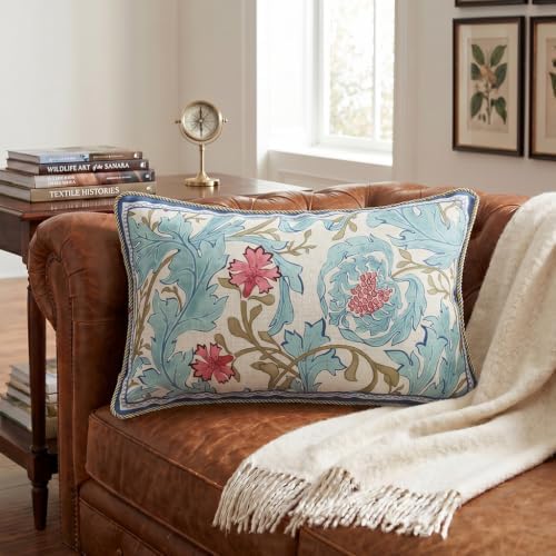 patdrea Designer Vintage Blue Lumbar Throw Pillow Cover,12"x20" - Image 2