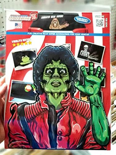 Thriller Killer Zombie WiperTags with decal attaches to rear vehicle wiper
