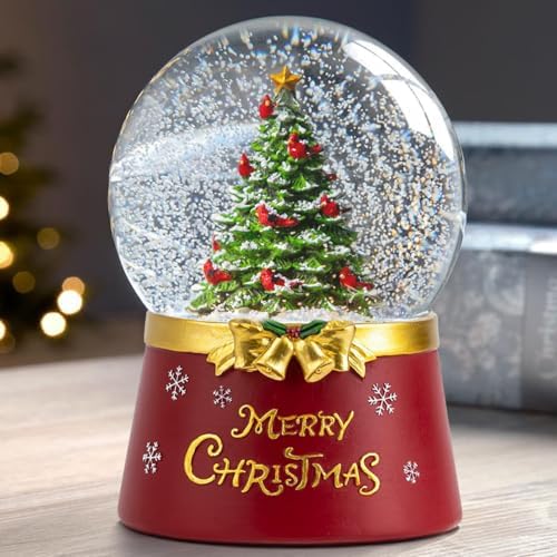 Christmas Snow Globe Lantern Water Glittering Christmas Tree Crown with Music & Timer, USB Lined/Battery Operated Lighted Water Lantern for Christmas Festival Decoration Gifts - Image 6