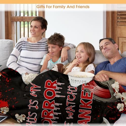 Horror Movie Throw Blanket, Horror Movie Gifts for Adult Men Women, Bed Room Sofa Couch Home Theater Decorations for Who Love Watching Horror Movies 60"x80" - Image 5
