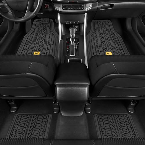 Cat® ToughTread™ Front & Rear Full Set of Floor Mats for Cars - All-Weather Heavy-Duty Trimmable Universal Fit Rubber Mat Truck & Car Accessories - Automotive Floor Mats for SUVs Car Interior