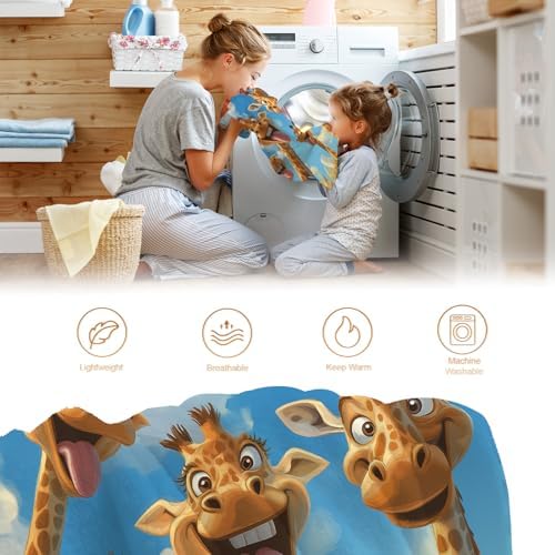 Giraffe Blanket for Adults Women Men Girls Boys Birthday Christmas Halloween Easter Father's Day Dad Husband Boyfriend Son Throw Blanket 60"x80" - Image 6
