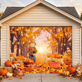 Teenyyou Fall Garage Door Cover 7 x 8 ft Thanksgiving Scarecrow Pumpkin by Teenyyou