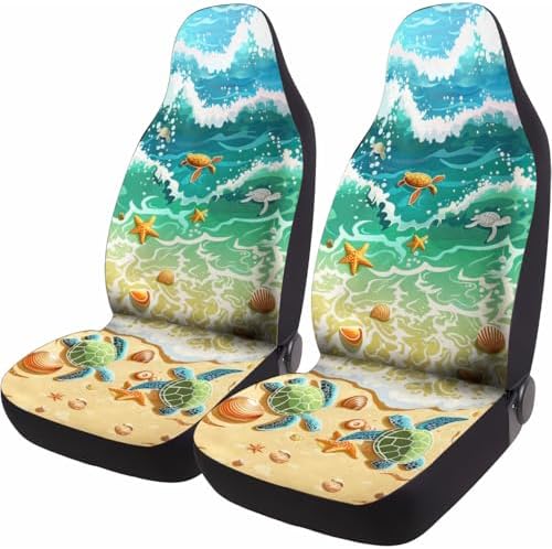 GENANY Hawaiian Car Seat Covers, 2-Piece Front Seat Set