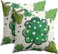 St Patricks Day Pillow Covers 16x16 Set of 2 Shamrock Clover Throw Pillow Covers Rustic Spring Pillowcase Linen Decoration Farmhouse Decorative Green Cushion Case Couch for Indoor Outdoor Home Decor by Unknown