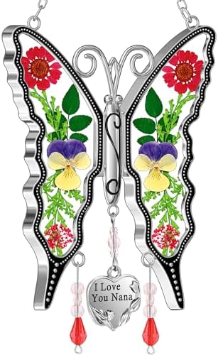 KY&BOSAM Gifts for Nana Butterfly Suncatcher Stained Glass Sun Catchers by KYBOSAM