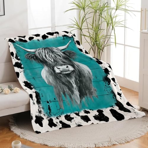 Highland Cow Throw Blanket Fleece Flannel Stuff Plush Gifts 40"X50" - Image 5
