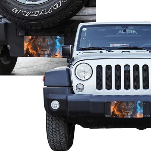 Lion Fire Water Front License Plate 6" * 12" for Women