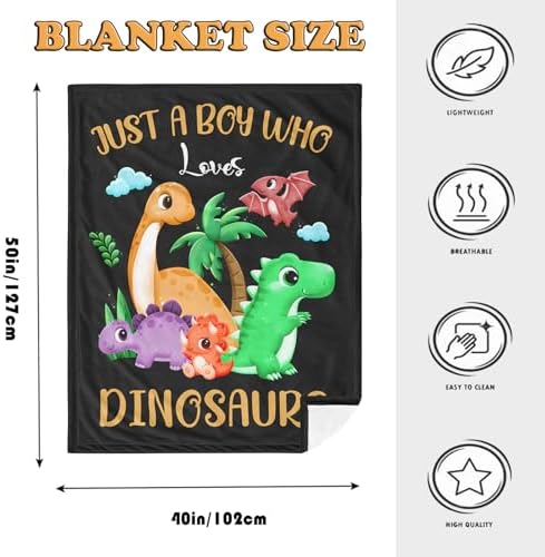 Amonee-YL Dinosaur Blanket 40"X50", Dinosaur Blanket for Boys, Dino Gifts - Image 7