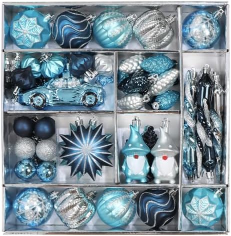 Blue and Sliver Fall Christmas Ornaments for Tree Thanksgiving Decorations by Forsylvanas+Jewelry