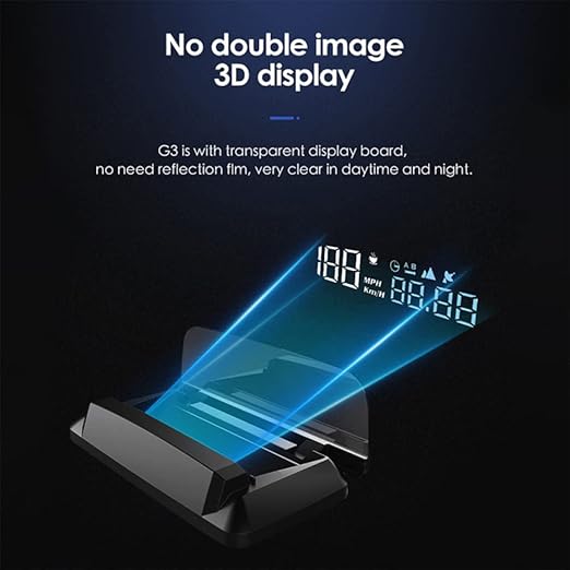 3D HUD Head Up Display Speedometer Digital Speed MPH Overspeed Alarm Fatigue - Image 5