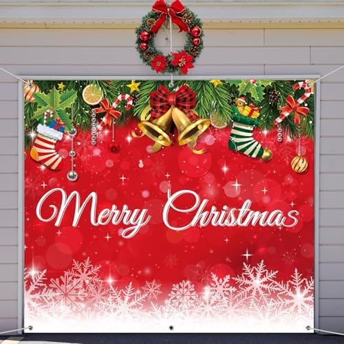 Teenyyou Christmas Garage Door Decorations 7 x 8 ft - Image 4