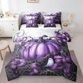 Erosebridal Kids Purple Pumpkin Full Bed in A Bag 7 Piece Halloween Spooky Ghost Bedding Set Gothic Spider Web Comforter Set for Boys Girls Adults,Halloween Horror Sheet Set with Comforter by Erosebridal