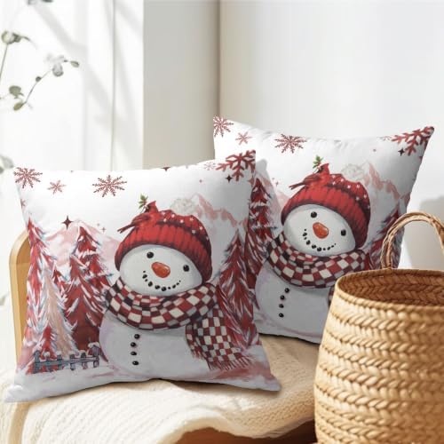 Merry Christmas Snowman Pillow Covers 18x18 Set of 2 Highly Absorbent - Image 7