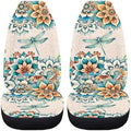 Bohemian Dragonfly Automotive Seat Covers for Cars Truck and SUV，Boho Car Seat Covers for Front Seats,Driver Seats Protection Mat Accessory for Women，Universal Fit Non Slip Auto Seat Set