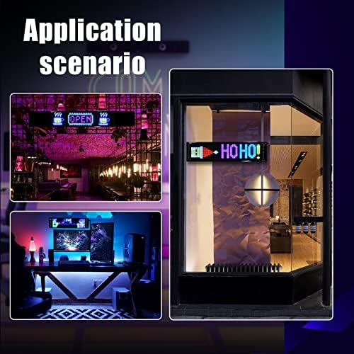 Programmable LED Car Sign,Scrolling LED Sign,Flexible LED RGB Message Display,Bluetooth APP,DIY Design Colours,Animations,Text, Graffiti