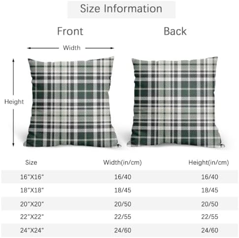 Christmas Plaid Pillow Covers 20x20 Set of 2 Green Highly Absorbent - Image 4