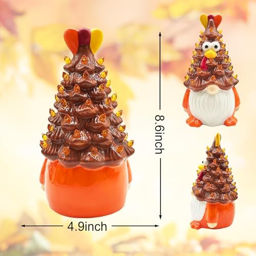 Hexagram Thanksgiving Decorations, Thanksgiving Gnomes Ceramic Tree Decor - Image 5