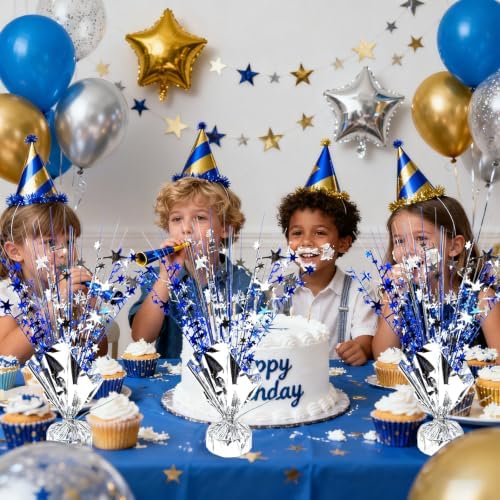 Blue and Silver Party Decorations Birthday Table Centerpiece Burst - Image 3