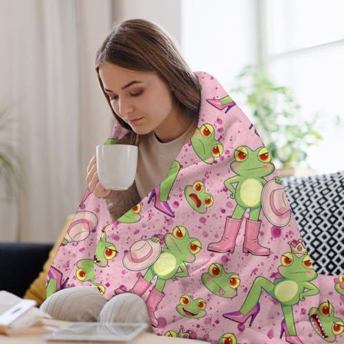 Socira Funny Frog Blanket Throw Blanket Funny Frog Gifts for Women Men Soft Sofa Throws for Travel Camping Bed Home Decor Car Birthday Gift 40"*50" （100 * 130cm） - Image 5