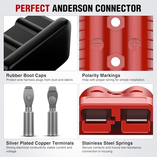Nilight 175A Anderson Connector 4AWG Plug 12V-36V Battery Connect Kit