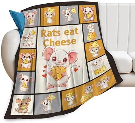 Rat Blanket Rats Throw Blanket Mouse Rodents Bedding Stuff Plush Fleece Flannel Throws for Kids Boys Girls Sofa Bed Couch Decor 40"X50" by Unknown
