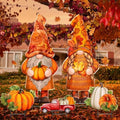5 Pcs Fall Gnomes Yard Stake Metal Thanksgiving Garden Decor by Quzzil