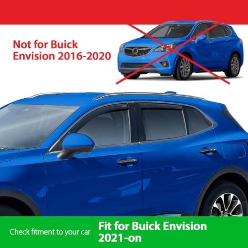 Goodyear Shatterproof in-Channel Window Deflectors for Buick Envision 2021-2026, Rain Guards, Window Visors for Cars, Vent Deflector, Car Accessories, 4 pcs - GY008461